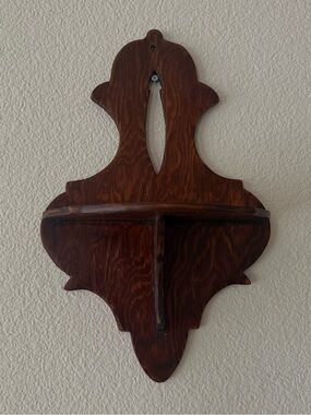 Vintage Victorian French Corner Wood Wall Shelf Ornate Country 1952